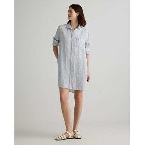 Quince Light Blue Shirt Dress